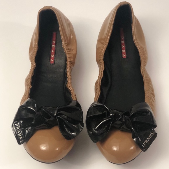 prada patent leather ballet flats